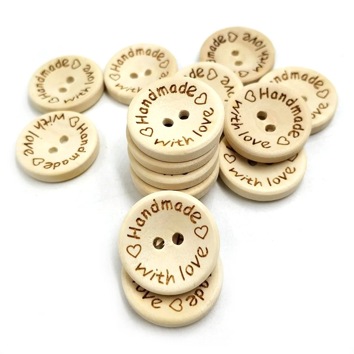 

100Pcs Wood Button 15Mm Two Hole DIY Sewing Knitting Scrapbook Decorative Wooden Buttons for Clothes Shirt Wood Button