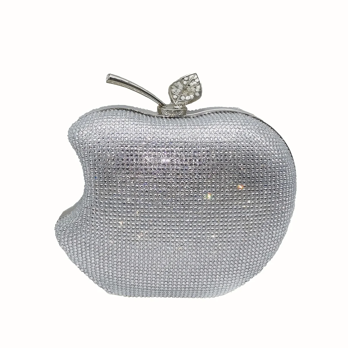 luxury rhinestone clutch bag for women apple shaped diamonds evening party purses sparkle handbags for weddings and parties