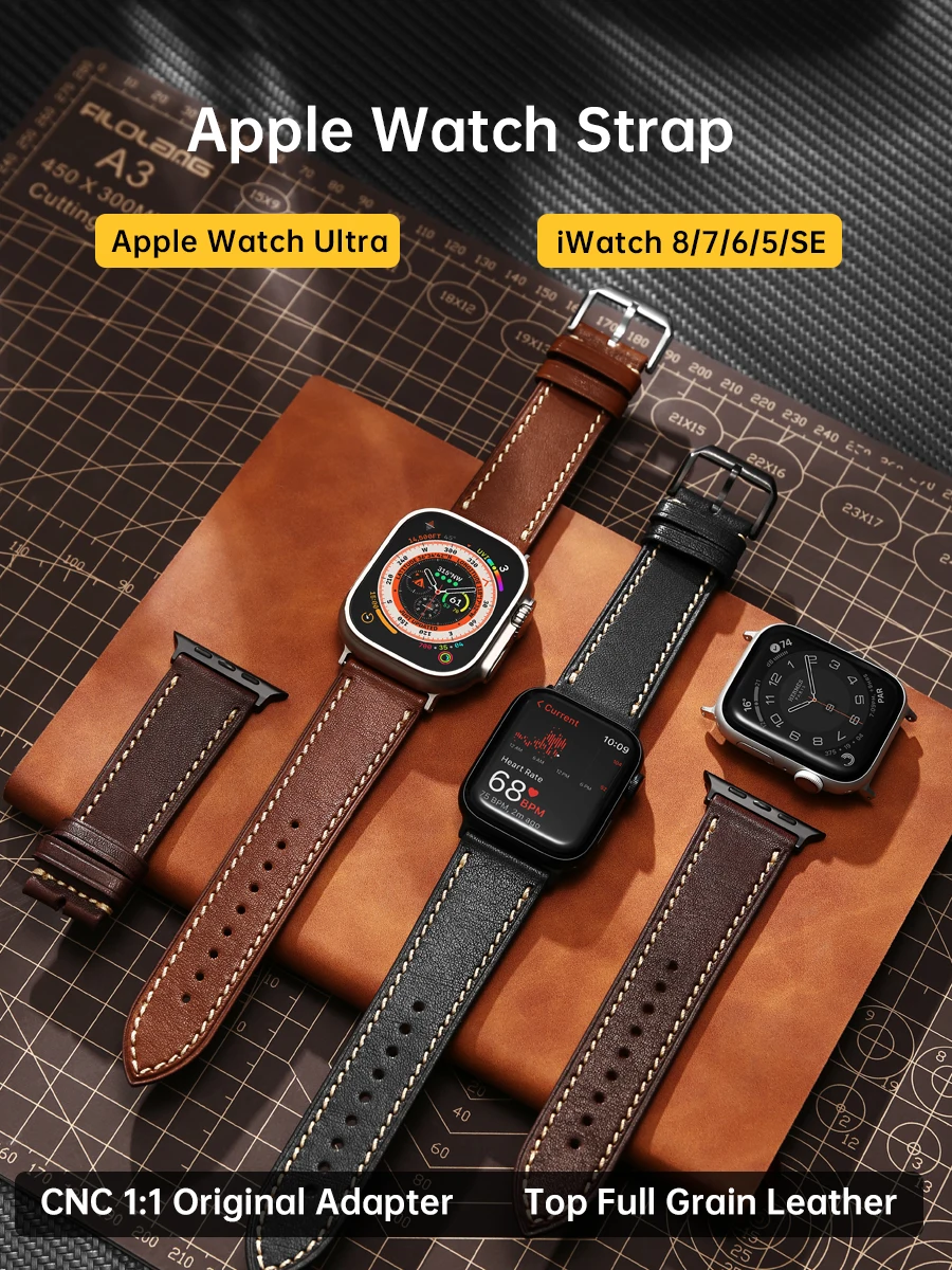 

Quality Leather Bands For Apple Watch Ultra 49mm 8 7 6 SE Hermès Accessories Bracelets 45mm 44mm 41mm 40mm Apple Watch Straps