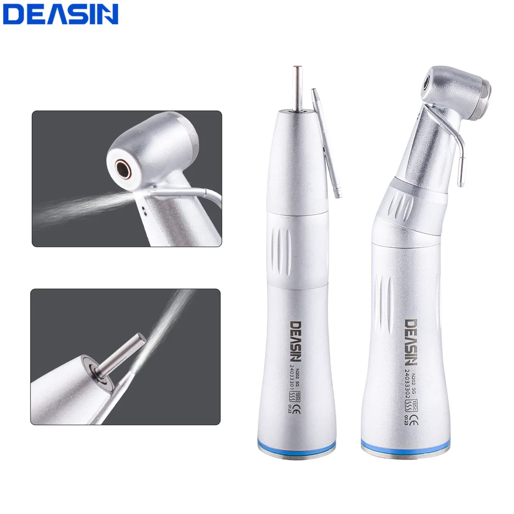 

DEASIN Dental straight and Contra Angle Low Speed 1:1 External Handpiece with Water Tube Dentist Lab Instrument for E type motor