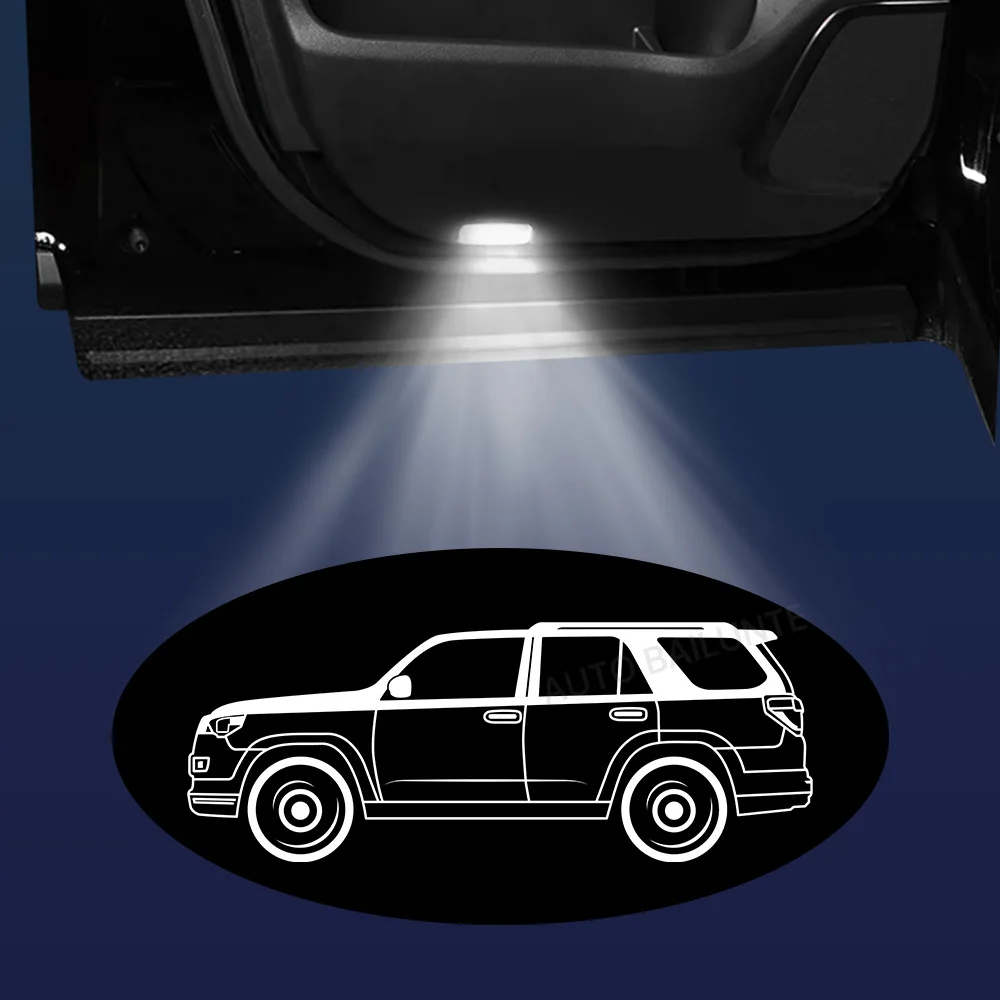 For Toyota 4 Runner 2010-2020 2021 N280 Car Door Lights Courtesy LED Ghost Shadow Light Projector Ornamental Lamps Accessories