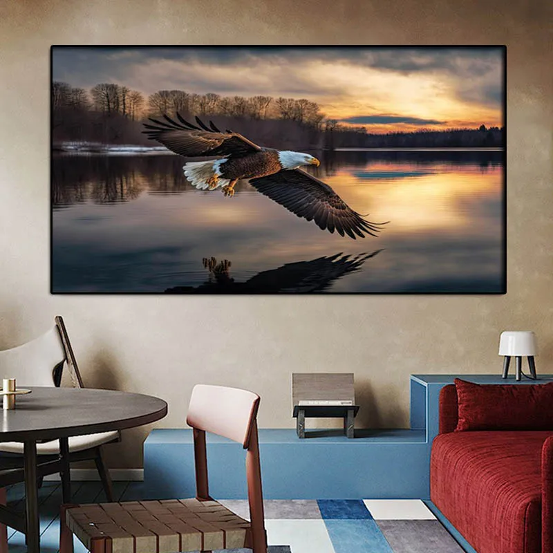 Soaring Eagle Poster,Sharp Claws,Wall Art Pictures,Flying Animal Canvas Painting,For Modern Living Room, Bedroom,Home Decoration