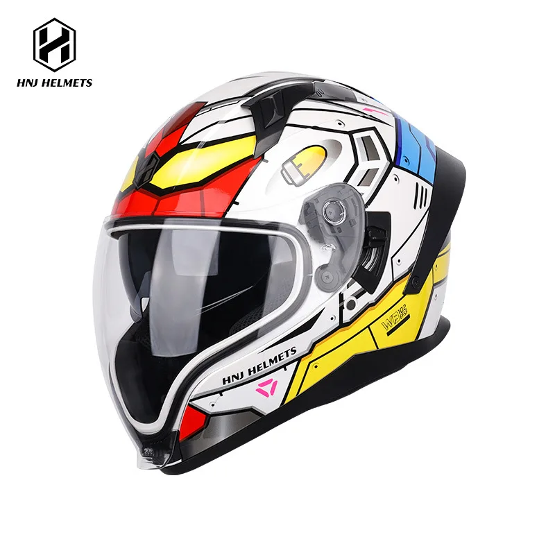 HNJ locomotive helmet men women double lens large tail motorcycle riding eagle beak helmet  motorcycle helmet