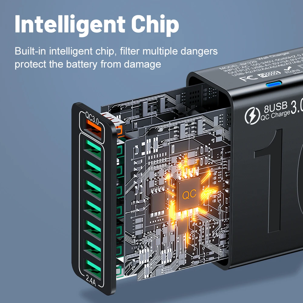 محول جداري للهاتف المحمول شاومي ، آيفون ، سامسونج ، هواوي ، شاحن يو إس بي ، شحن سريع ، منفذ يو إس بي ، شحن سريع ،! W #4