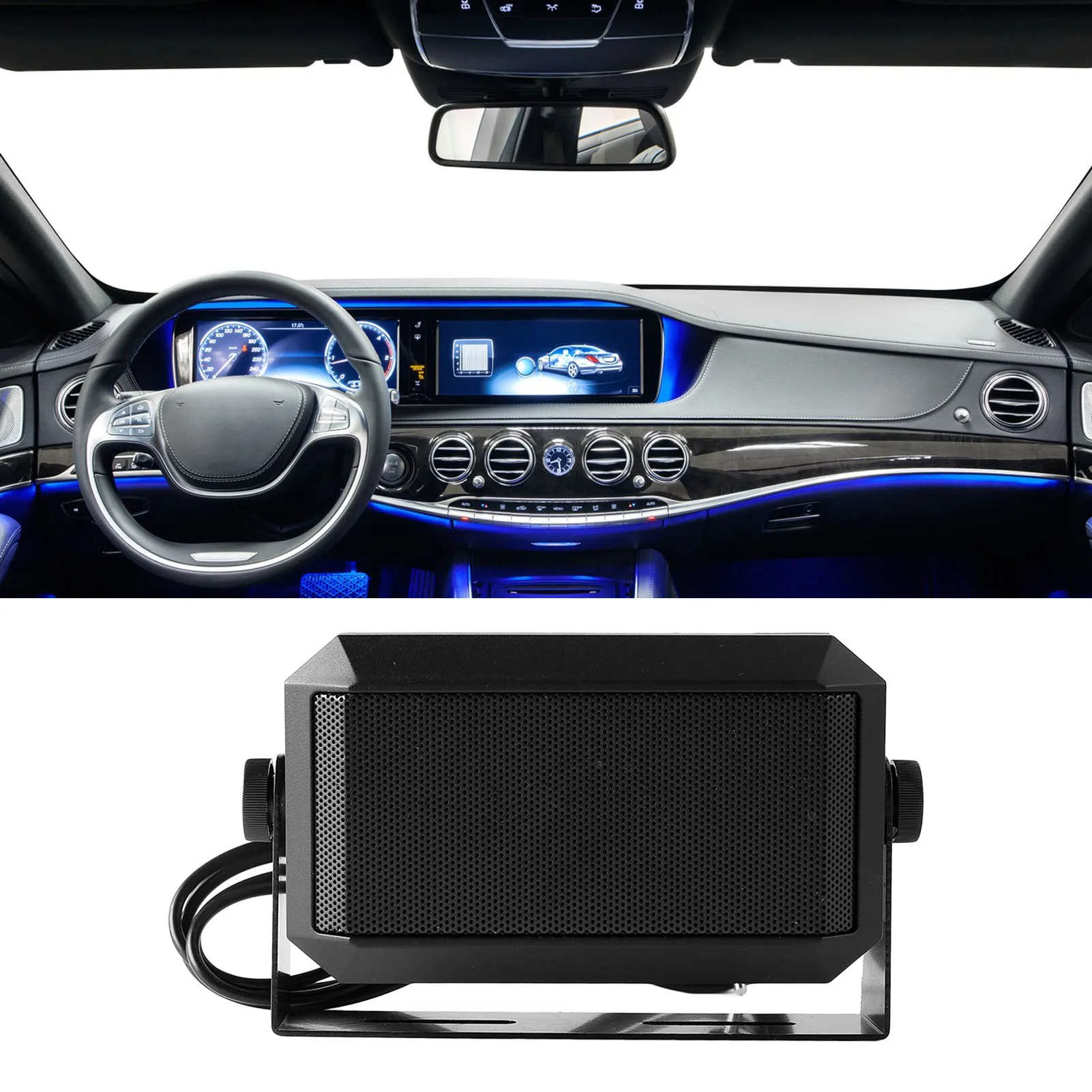 Vehicle Rectangular External Speaker External Speaker Rectangular 3.5mm Plug Car Radio Speaker for Ham Radio CB Radio Scanner