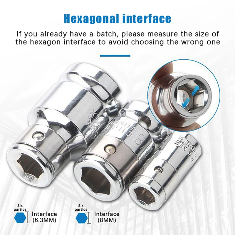 Hex Shank Socket Bits Converter Socket Adapter Impact Socket Conversion Adapter Tool Install Replace Repair Tools