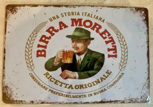 

BIRRA MORETTI BEER METAL PLAQUE SIGN BAR MAN CAVE PUB GARAGE KITCHEN 20 x 30