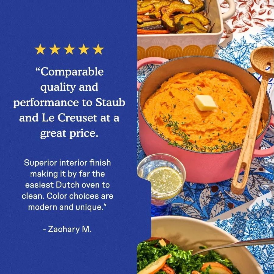 فرن هولندي للأطفال مع غطاء (تافي، 3.5 كوارت) |   حديد الزهر المطلي بالمينا، شكل دائري |   آمنة للموقد والأفران حتى 500 ° ف |   س