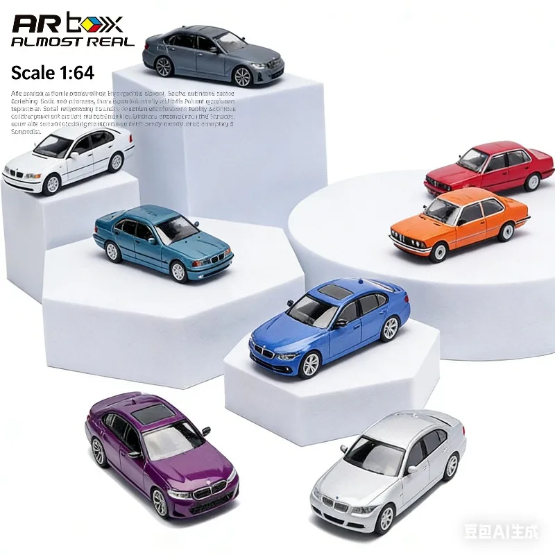 

AR BOX 1: Коллекционная статическая модель автомобиля BMW 3 серии к 50-летию, масштаб 1:64, из сплава, для мальчиков, коллекционный предмет для взрослых, декоративный элемент.