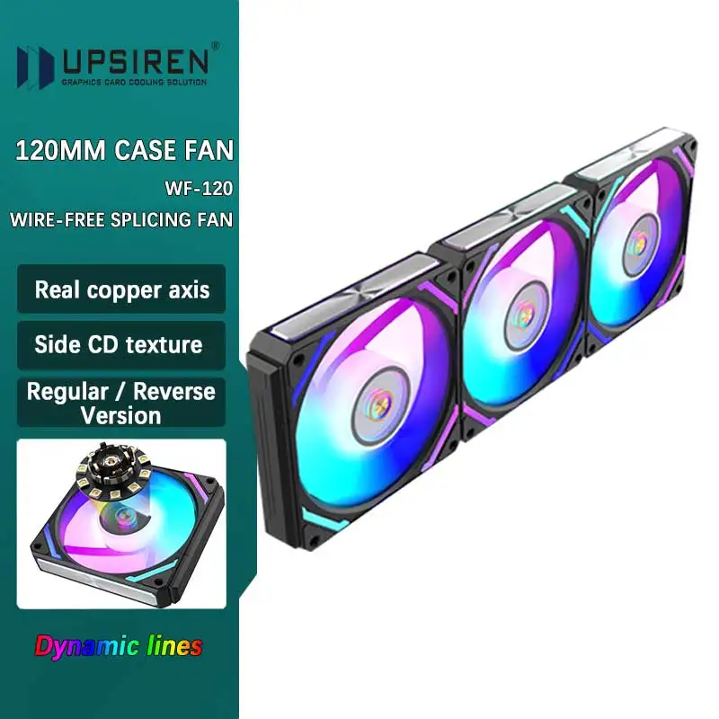 

UPSIREN WF-120 ARGB PWM 3 шт. шасси fanargb120 мм/4 контакта PWM/волшебный цвет беспроводной сшивки компьютера вентилятор теплоотвода