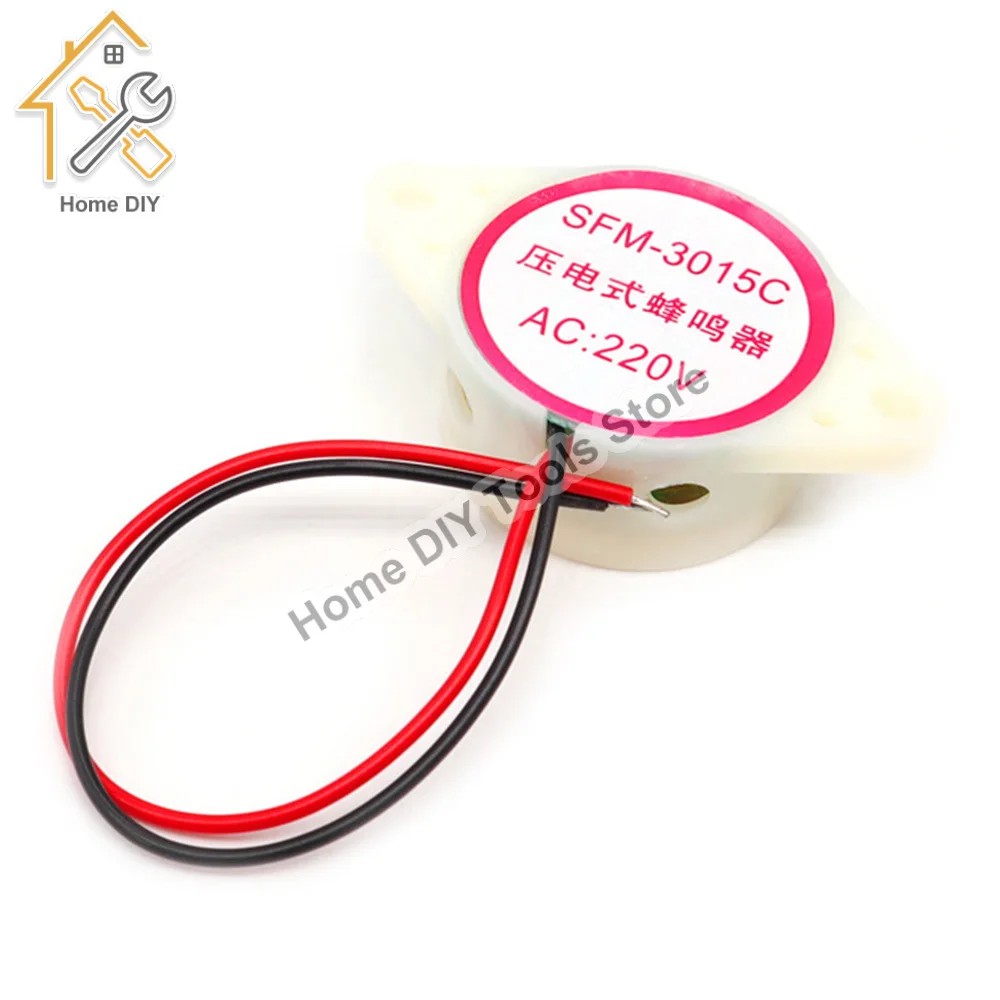 2PC/Lot SFM-27 AC220V Continuous Sound Buzzer High Decibel Alarm White Piezo Electronic Buzzer Alarm Beeper 3015C