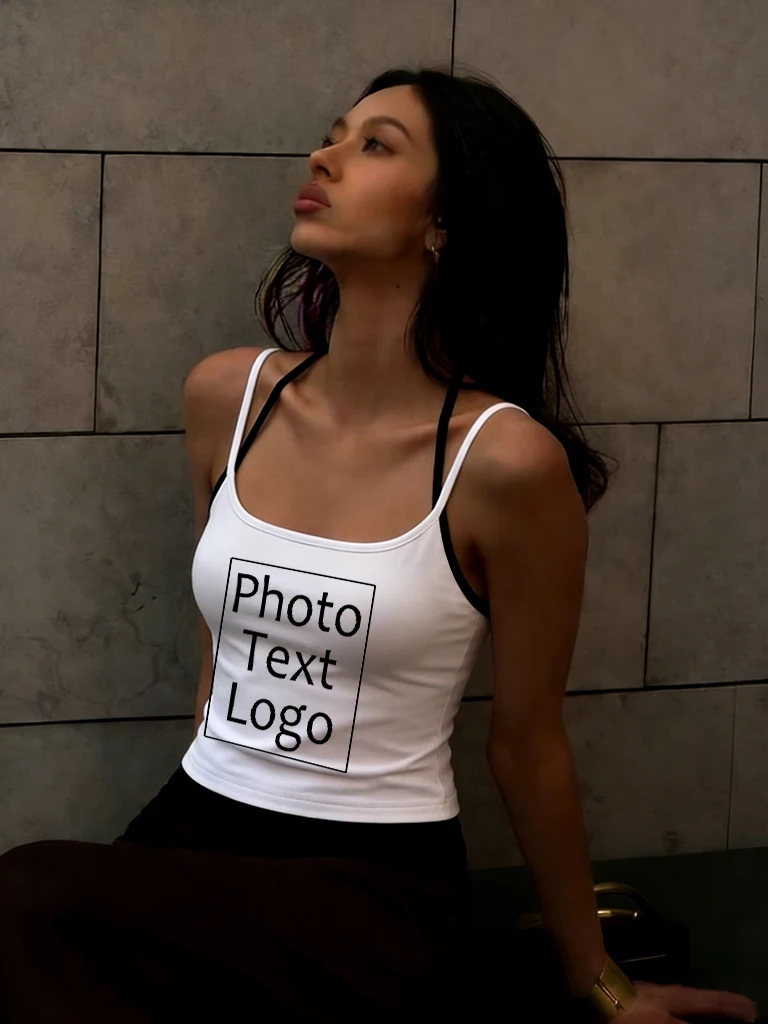 Personalisiertes, individuelles Muster für Damen, eng anliegendes, schmales, sexy Weste-Top, modisches Street-Bestie-Singlet, All-Match-Sport-T-Shirt ohne Ärmel