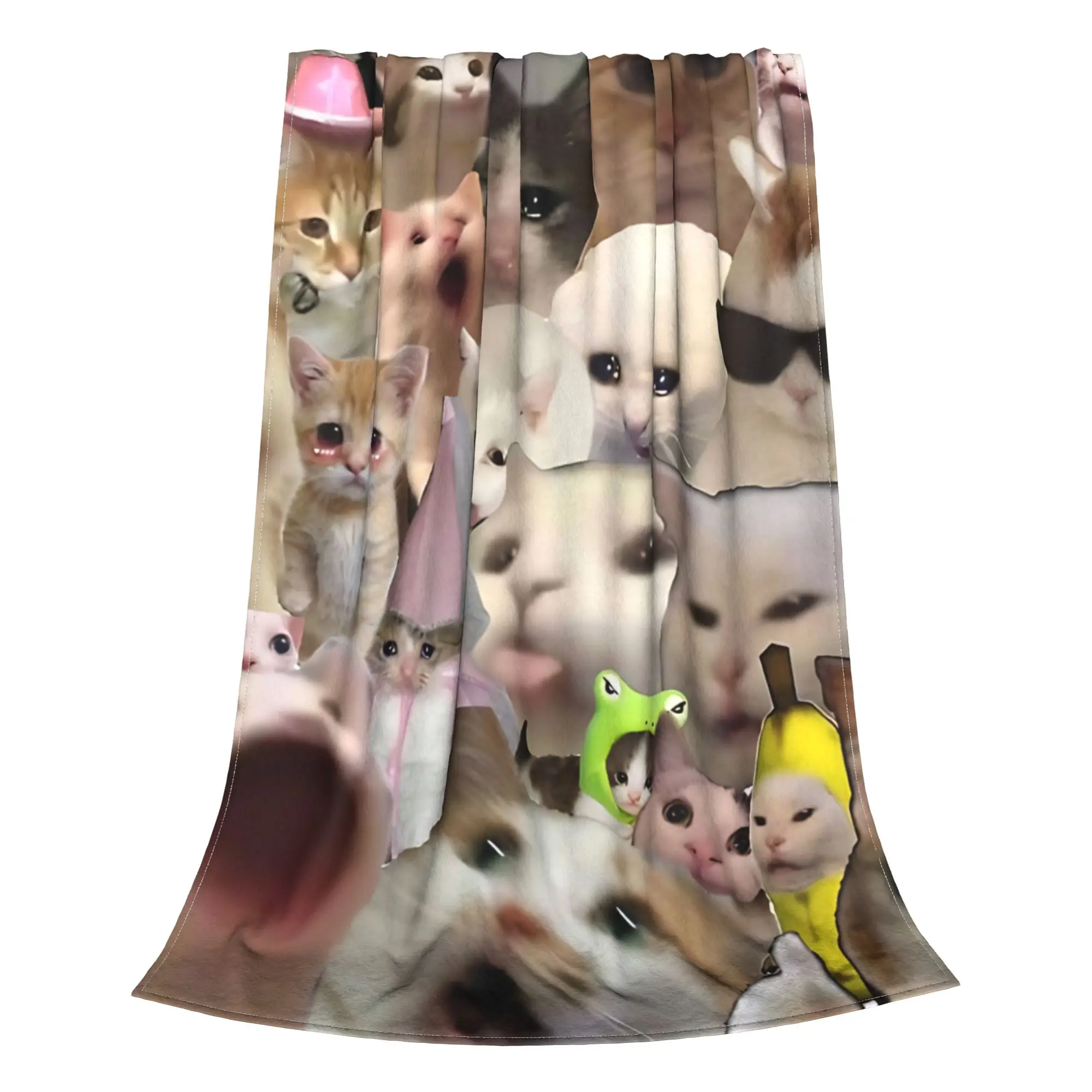 1PC reaction Cat meme Home Room Decorations Winter Blankets For Adults Bedding Home Interior Sofa Knee