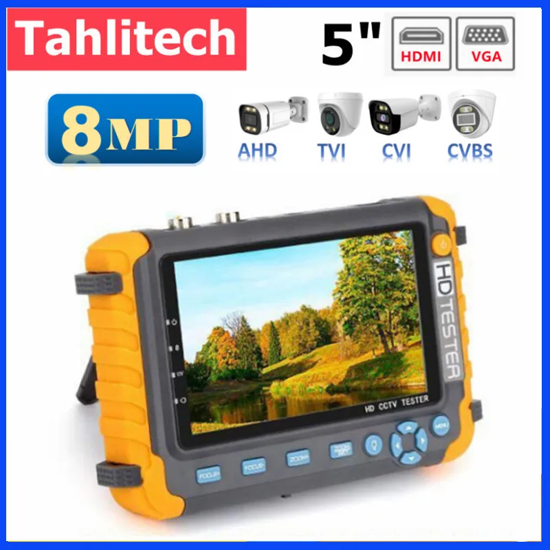 CCTV Camera Tester Monitor 8MP ADH CVI TVI CVBS Analog  Camera Test HD coaxial tester DC12V output power CCTV Tester VGA HDMI