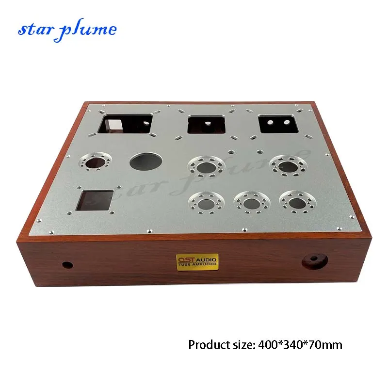 

Mahogany Shell Tube Machine/Preamp/Class A Power Amplifier Chassis（400*340*70）DIY Chassis Shell Solid Wood Box Custom