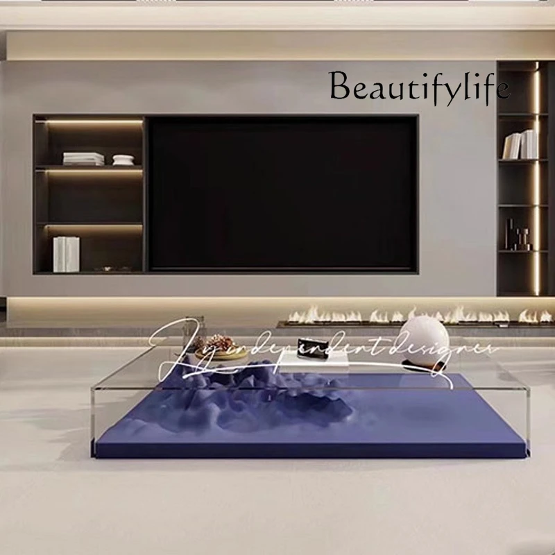 

Nordic designer special-shaped creative light luxury modern simple fiberglass small apartment household tea table coffee table