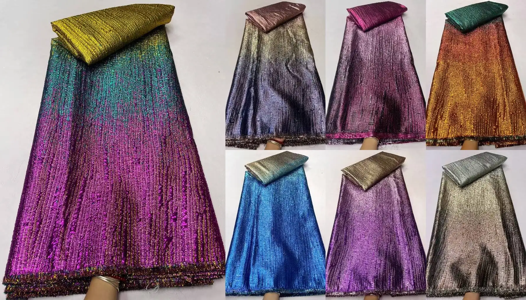 2025 Luxury Nigerian Brocade Organza Lace Fabrics African Jacquard Lace Fabric 5Yards High Quality French Tulle Lace For Dress - Detail 1