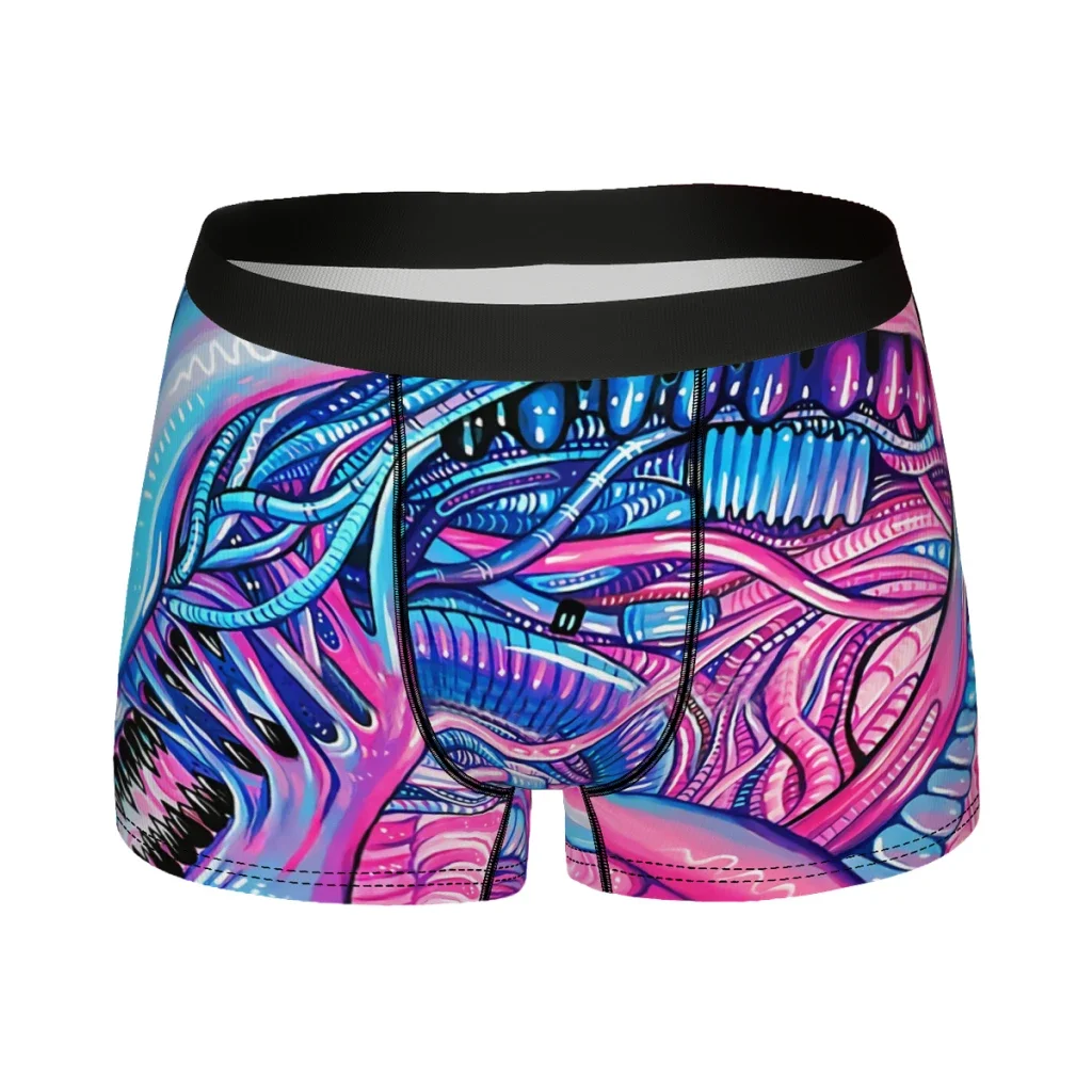 Cotton Candy Alien Acrylic Painting  Underpants Homme Panties Man Underwear Print Shorts Boxer Briefs