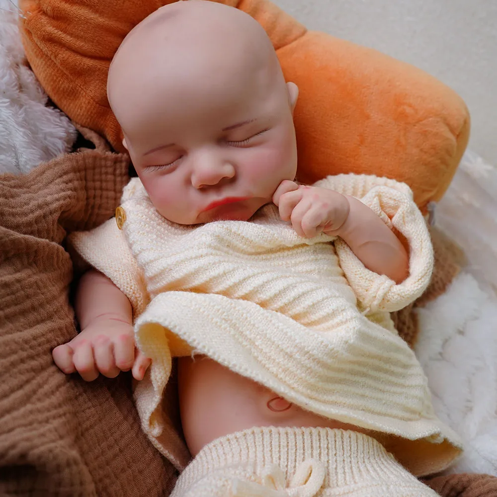17,72 Zoll große, lebensechte Ganzkörper-Silikon-Reborn-Puppe (Junge), schlappig, 5,73 Pfund, Neugeborenen-Puppe