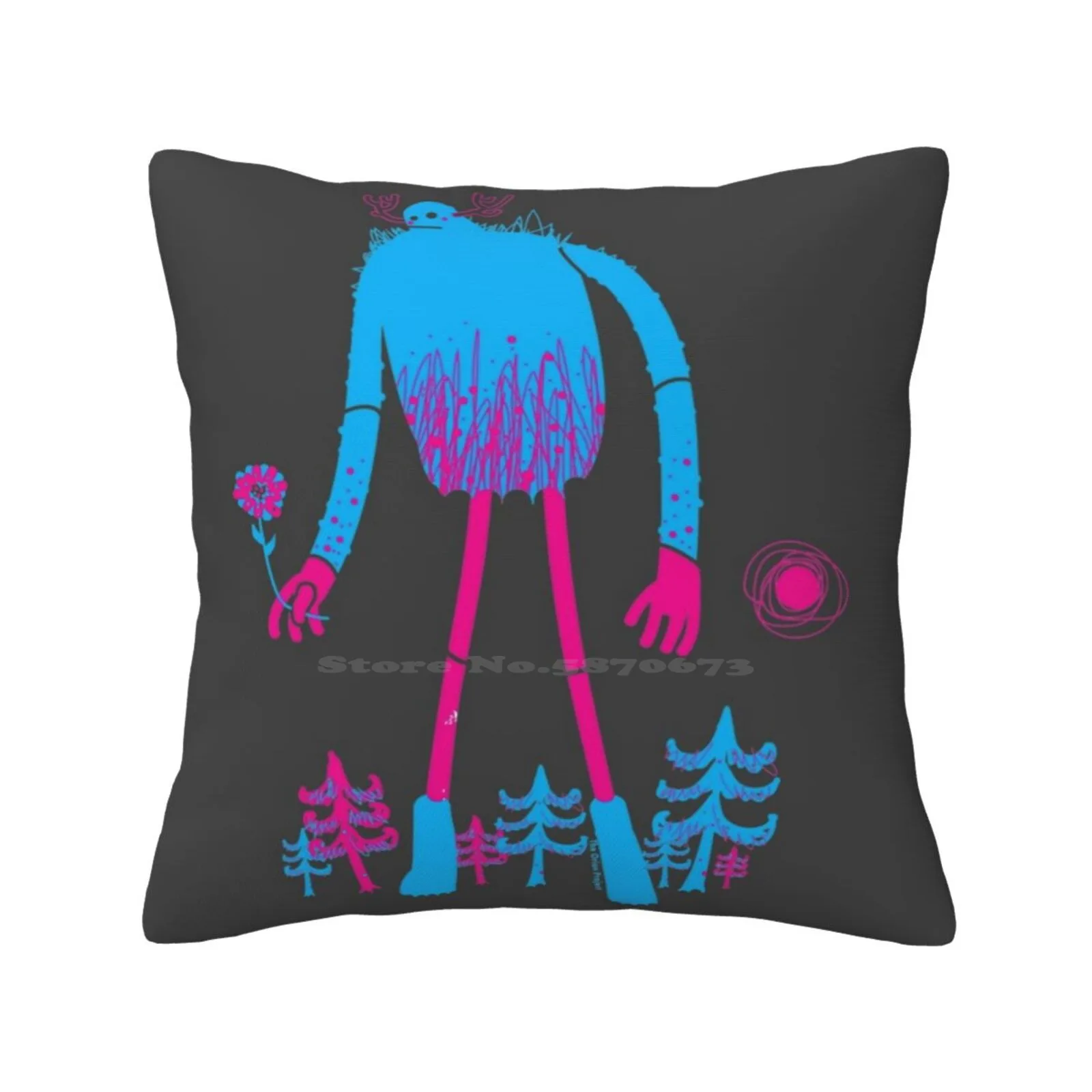 Forestgiant Home Sofa Car Waist Throw Pillowcase Characters Pop Colors Weird Bold Graphic Unusual Modern Cartoon