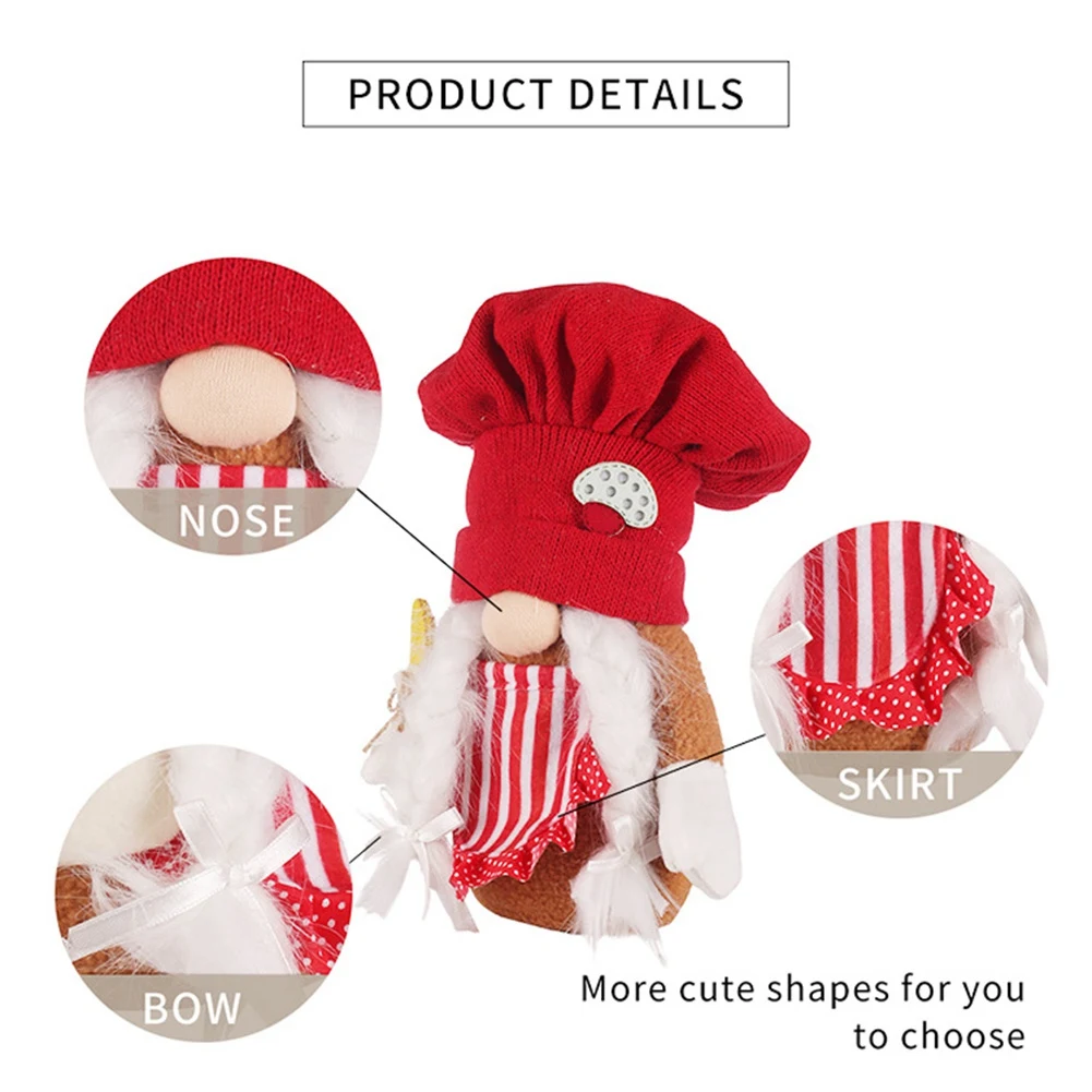 Dekorasi Natal Terbaru Topi Koki Rajut Merah Natal Dekorasi Boneka Rudolph Dekorasi Jendela Rumah