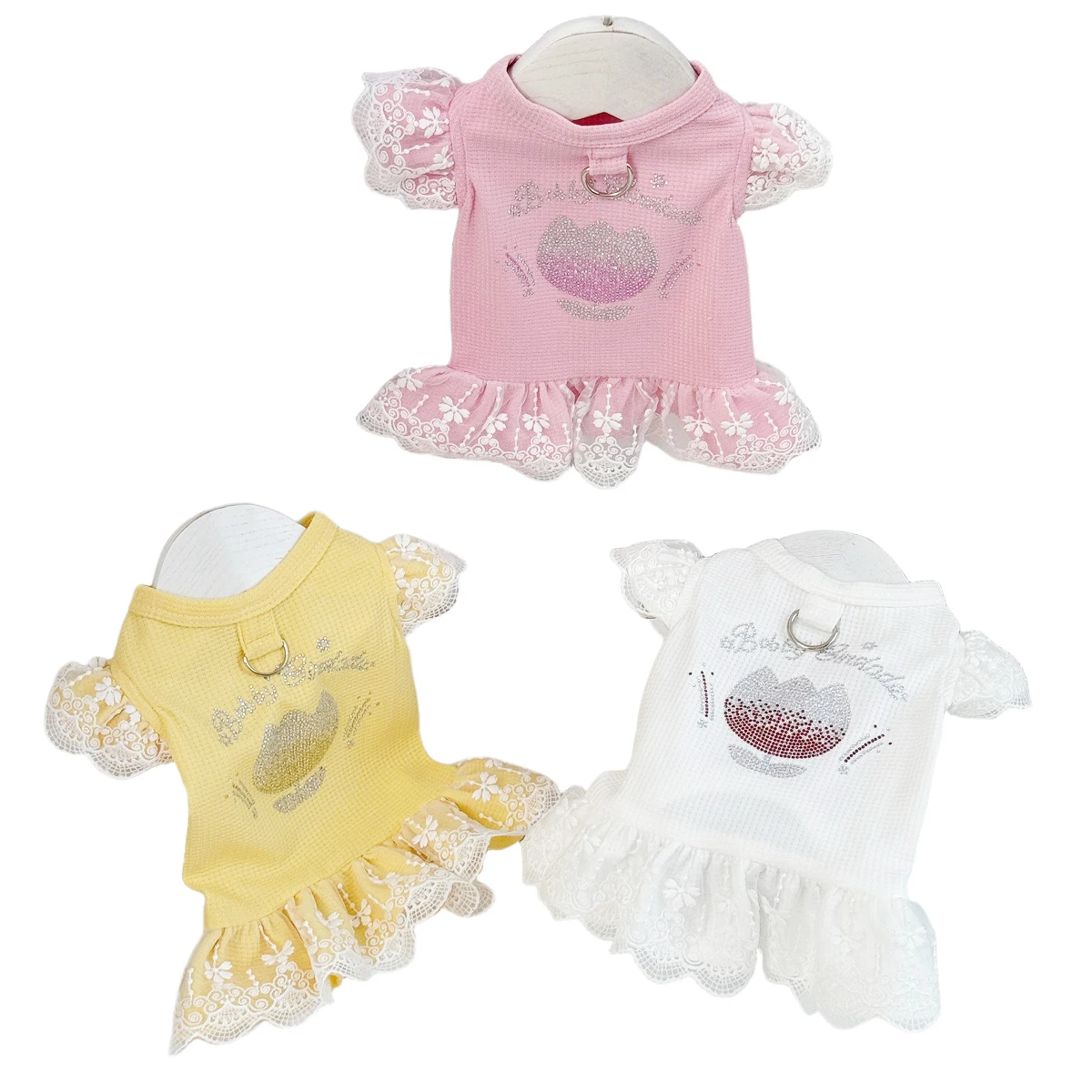 Robe pour petits chiens, robe de princesse en dentelle avec strass de luxe, vêtements pour chiens printemps-été, vêtements pour animaux de compagnie Chihuahua Yorkie