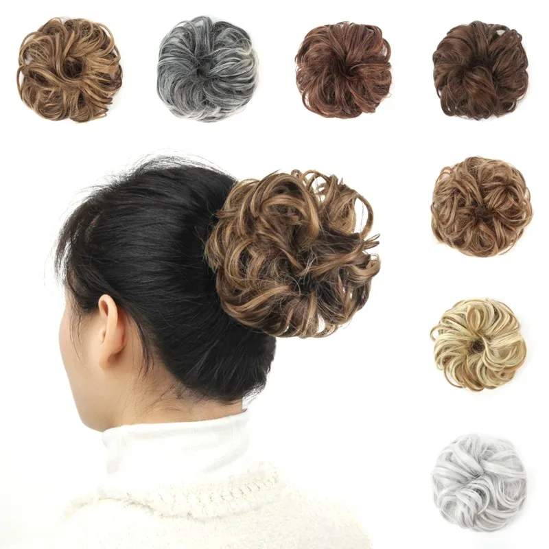 

JOY&BEAUTY Hair Synthetic Hair Bun Extensions Messy Curly Elastic Hair Scrunchies Hairpieces Chignon Donut Updo Hair Pieces