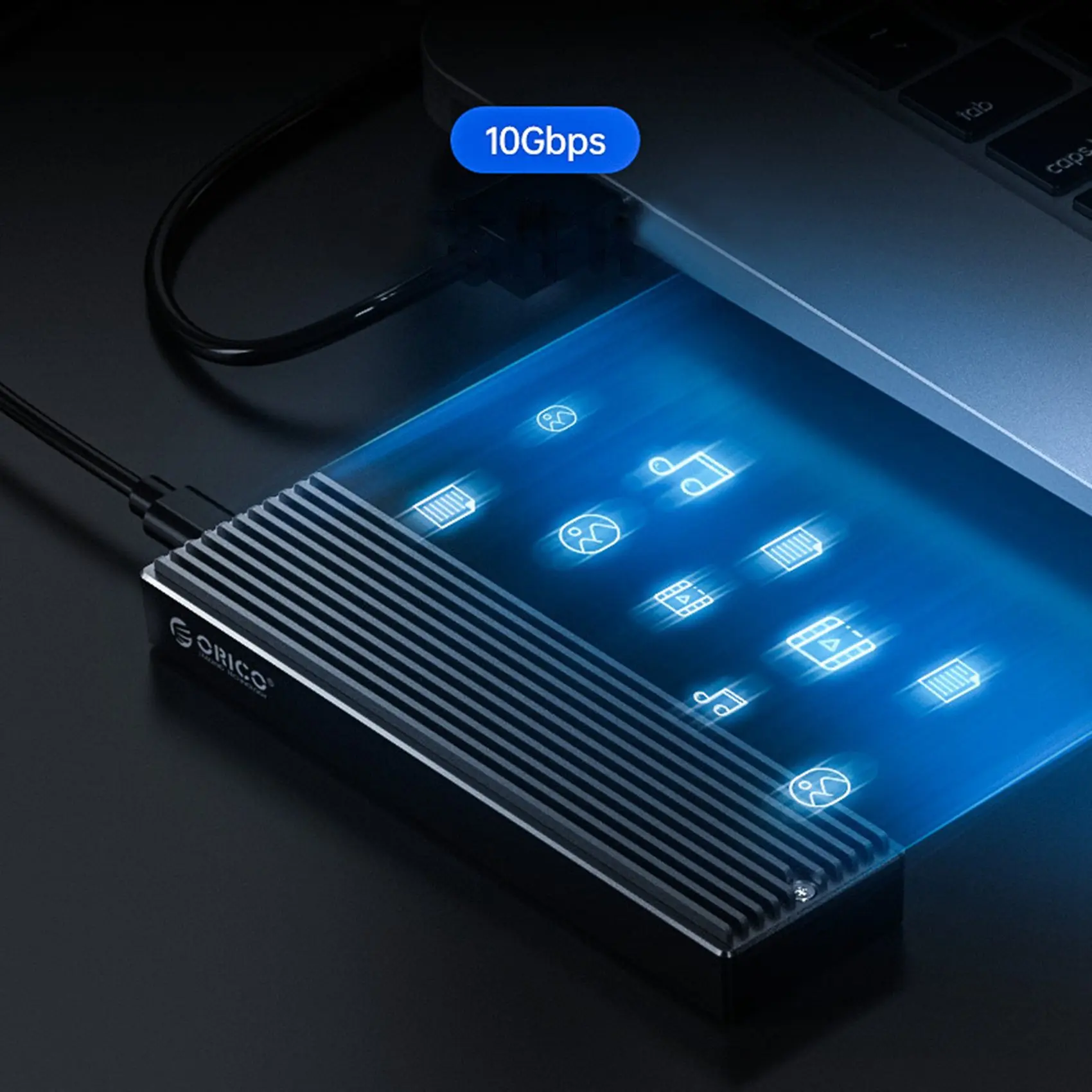 RISE ORICO HDD Custodia M2PV-C3 USB3.1 10 Gbps Esterno 2230/2242/2260/2280 Tipo-C M.2 NVME Custodia per unità a stato solido