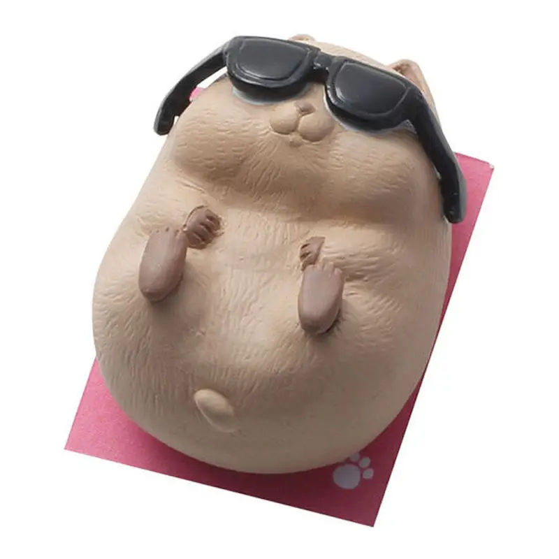 BANDAI Summer Sunbathing Small Animal Shaped Decorations: Cats and Dogs Action Figure Collection Decorations Model Gifts