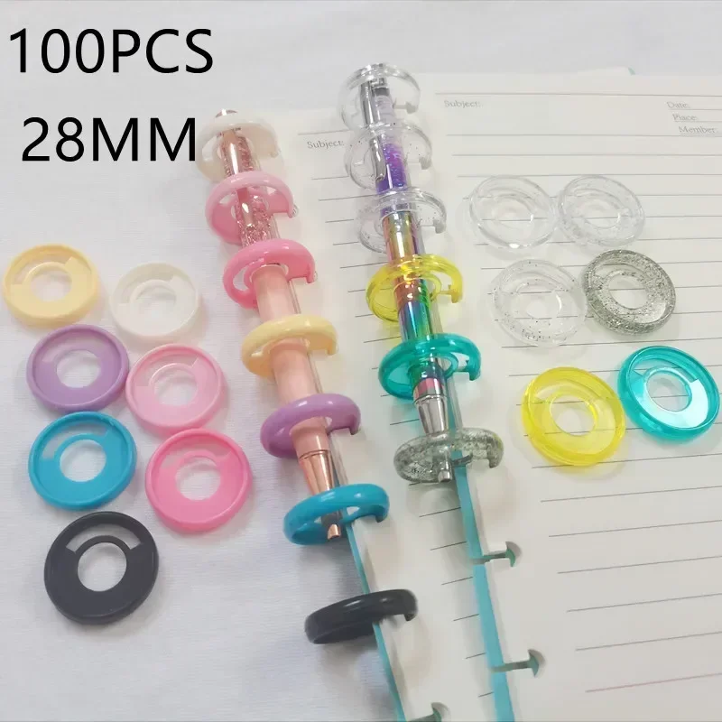 100PCS28MM color can be inserted into the mushroom hole plastic binding ring binding button loose-leaf mushroom hole binding CD.