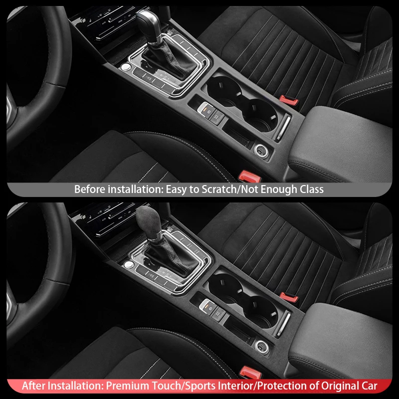 For Volkswagen Magotan CC 2017-2024 Suede Central Control Panel Cover Non-Slip Gear Shift Knob Cover Decoration Accessories