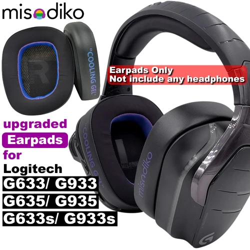 Misodiko diadema/almohadillas de repuesto mejoradas para auriculares Logitech G633 G933 G635 G935 G633S G933S Gaming
