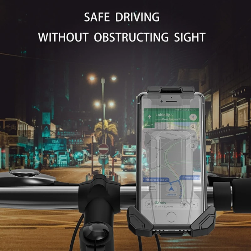

Fast Installation Compact Phone Holder Outdoor Riding Use Handlebar Mount Phone Holders 360° Rotatable Adjustment Phone Holders