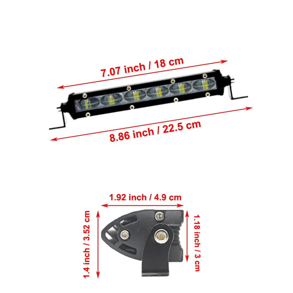 1Pcs For Jeep Car Truck ATV UTV Motorcycle Off road 7in Ultra Slim LED Light Bar 6D Spot Flood Driving Light Fog Light Light Bar