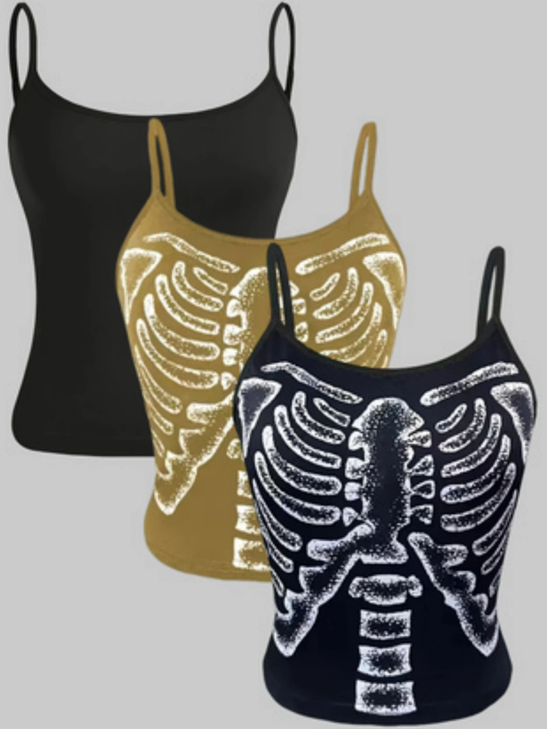 طقم بلوزة نسائية عصرية جديدة بدون حمالات - طقم مكون من ثلاث قطع. مناسبة لكل من الملابس غير الرسمية وكطبقة داخلية.