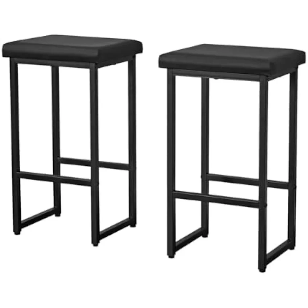 3 Piece Dining Table Set, Kitchen Bar Table with Two Stool Storage Shelves, Wood Counter Height Table Top with Sew Kerf Finish