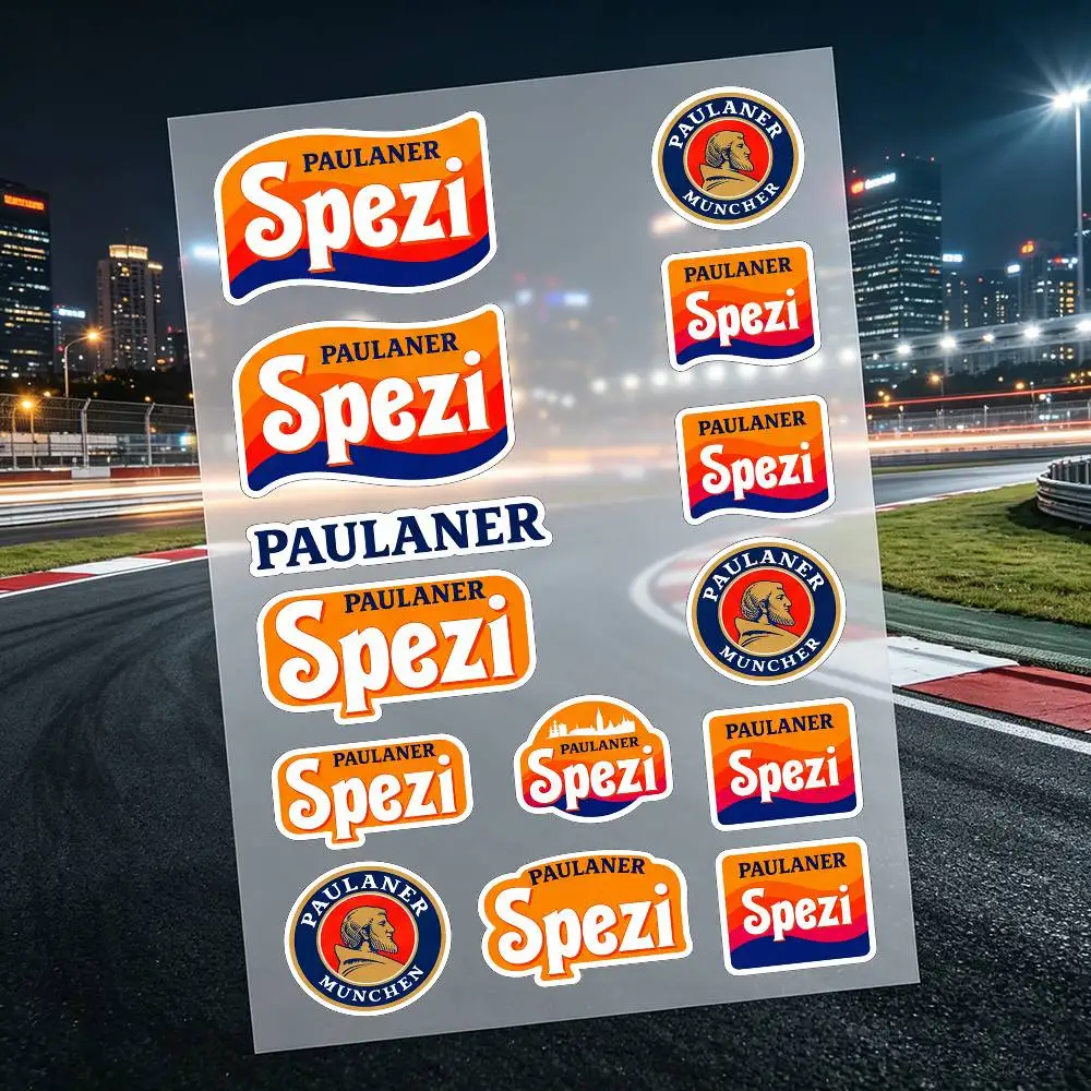 

Beer Paulaner Spezi Munich Motorcycle Stickers Car Body Vinyl Stickers Laptop Wall Decals Car Modification Accessories