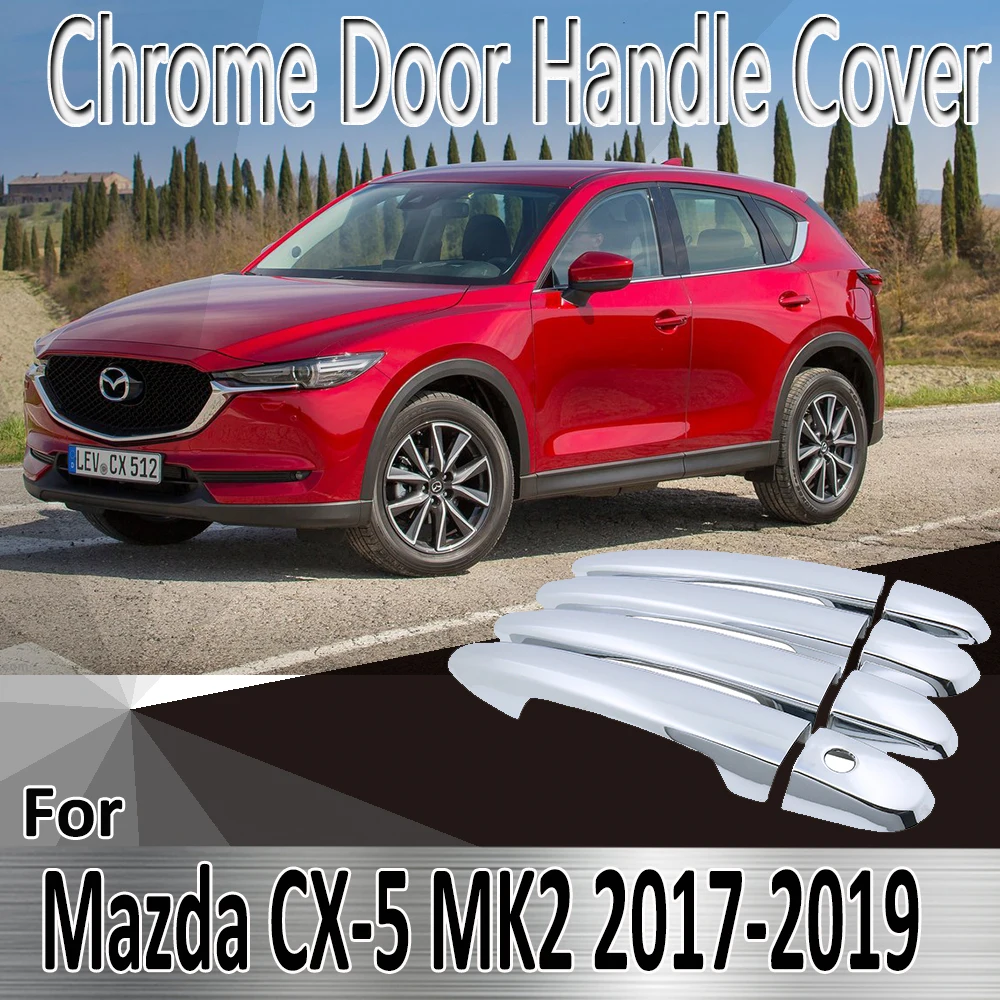 For Mazda CX-5 CX5 CX 5 KF 2017~2019 2018 Styling Stickers Decoration Chrome Door Handle Cover paint Refit Car Accessories