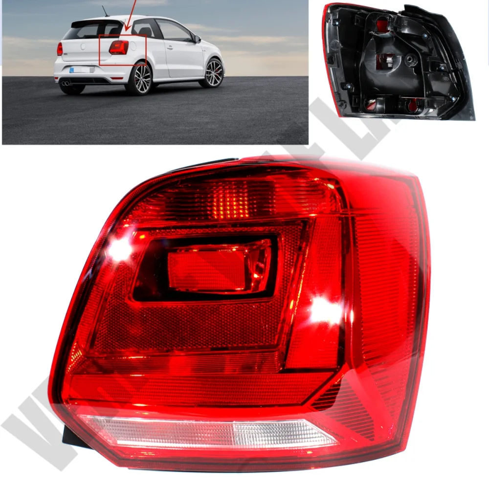 

For VW Polo 6C Hatchback 2014 2015 2016 2017 Car-styling Rear Light Tail Lamp Without Bulbs Right Side Tail Light 6C0945096H