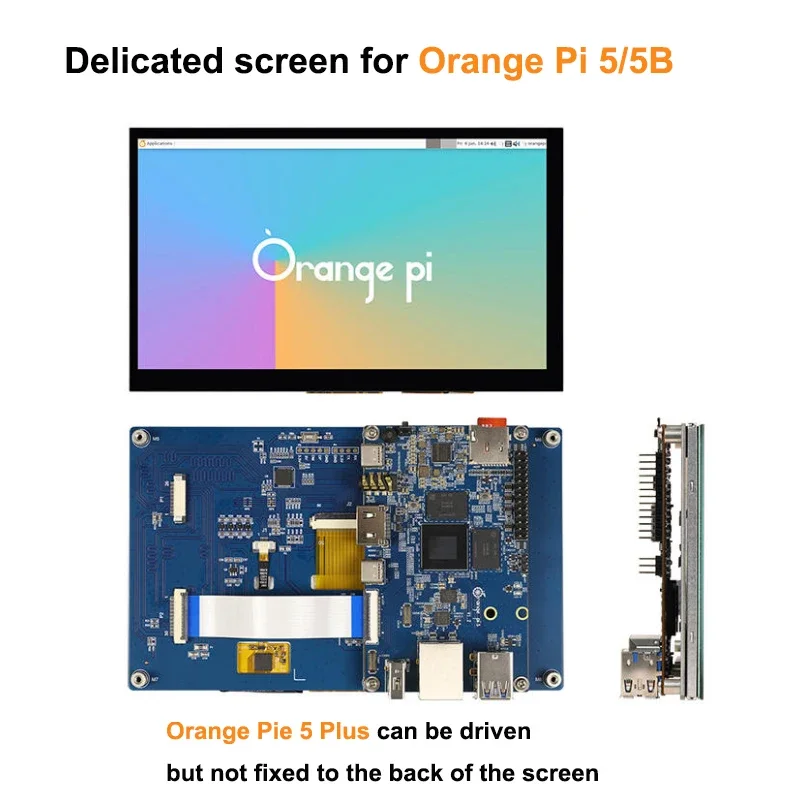 Orange Pi 5 7.0 "IPS MIPI DSI TFT لوحة عرض LCD 7.0 بوصة 1024X600 بالسعة شاشة تعمل باللمس وحدة LCD ل Orange Pi 5/5B/5Plus