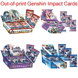 Genshin Impact juego de cartas de Anime fuera de impresión, paquete de colección TCG, caja de refuerzo, juguetes circundantes SSR raros, regalo para niños, familia