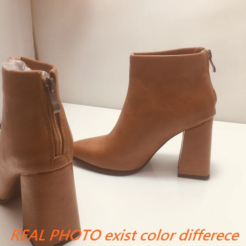 REAVE CAT Brand Classic Women Ankle Boots Chunky Heels 10cm 48 49 50 Vintage Daily Booties Female