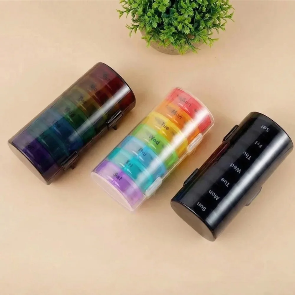 

New Premuim Portable Weekly Pill Box Case Storage Organizer Container 7 Days Twice A Day 14 Grids for Vitamin Medicine FishOils