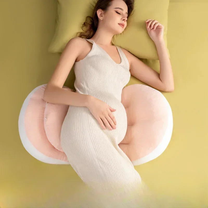 U-Shaped Multi-Function Pregnant Women Sleeping Pillow Bamboo Fiber Cotton Four Seasons Universal Waist Support Nursing Cushion