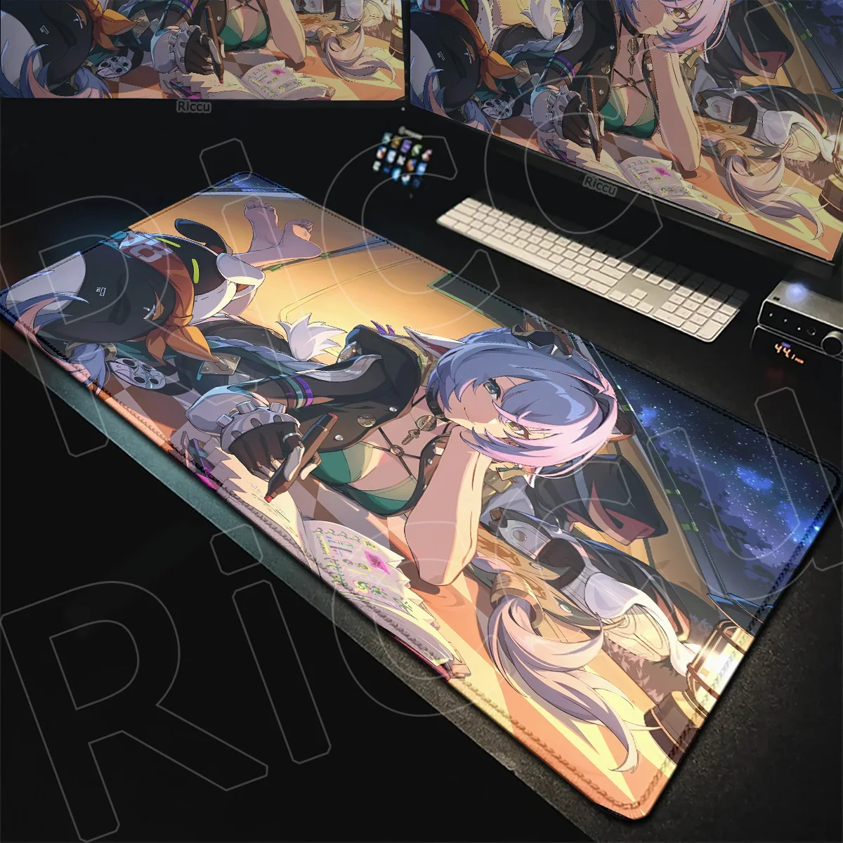 Large Anime Extended Mousepad PC Keyboard Desktop Rug Zenless Zone Zero Lucia Mauspad 900x400mm ZZZ Locking Edge Decorate Carpet