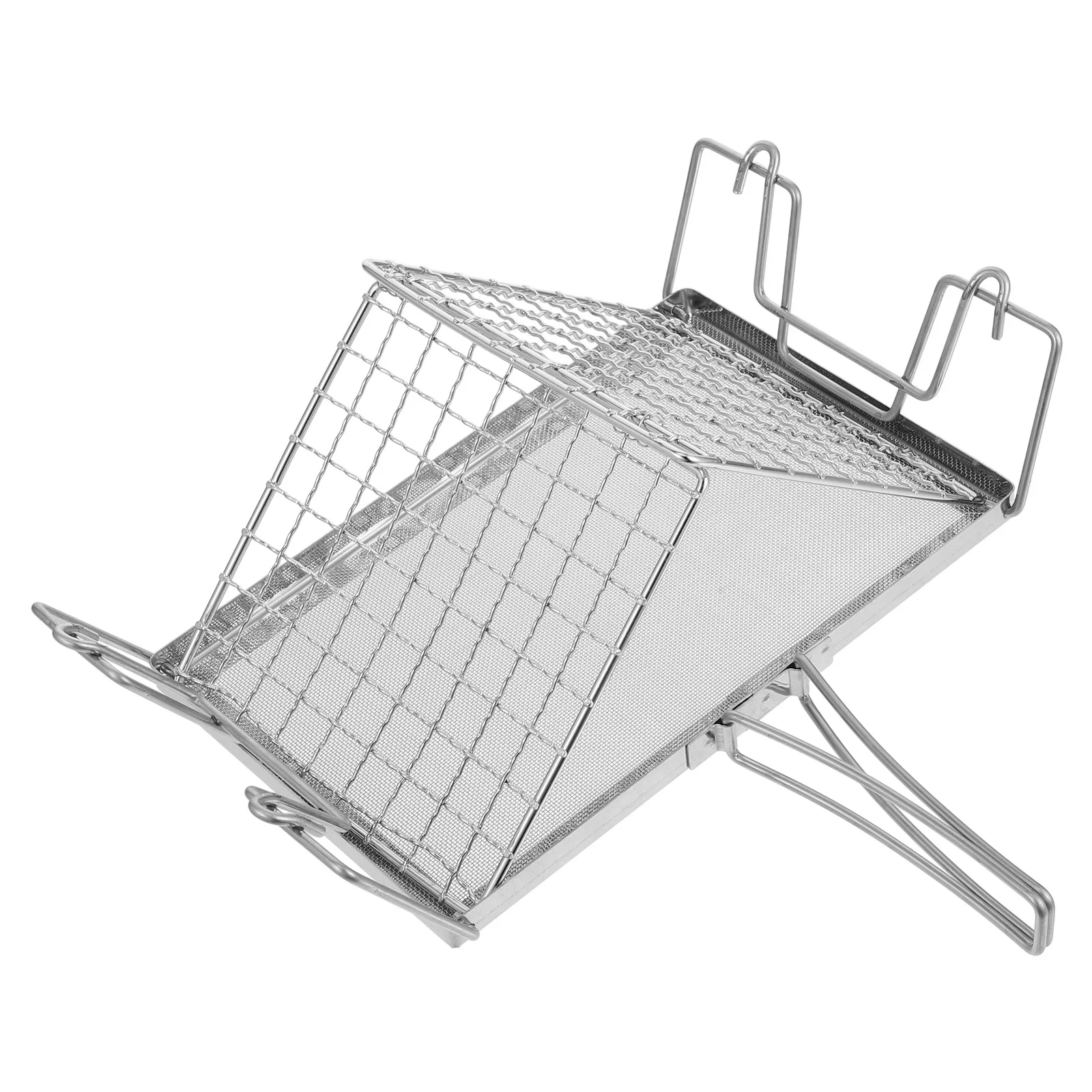 

Portable Toast Rack Toaster Camp Household Silver Stainless Steel Bbq Hotdog Holder