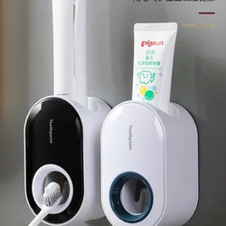 2023 Toothpaste Dispenser Wall-Mounted Automatic Toothpaste Squeezer Toothpaste Holder for Hole-Free Wall Hanging