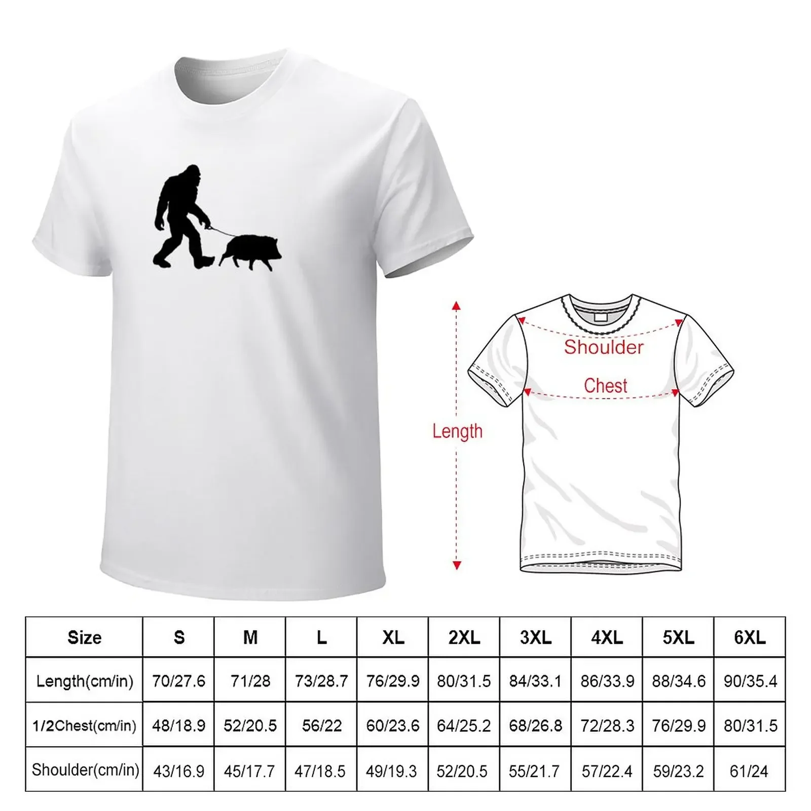 Bigfoot Sasquatch Walking His Javelina on a leash T-Shirt aesthetic clothes cute clothes funnys funny t shirts for men