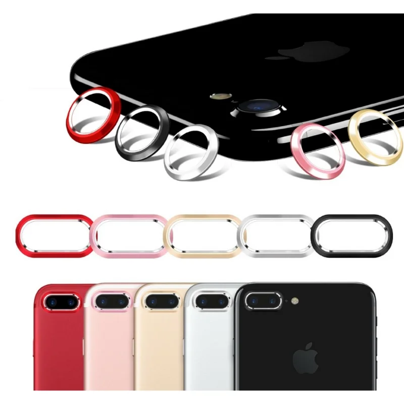 Metal Rear Camera Lens Protector Ring for Iphone 7 8 Plus XR Camera Protective Circle Ring Bumper Cover with Glass for IPhone X