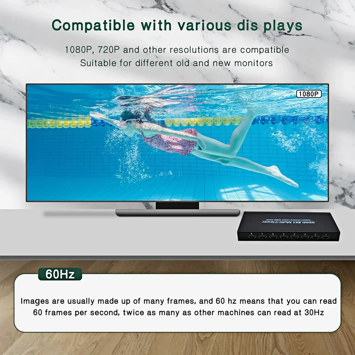 4K 30 Гц 1080p HDMI четырехэкранный мультивар 4x1 8x1 HDMI мультивар 8 в 1 выход бесшовный переключатель разделитель экрана 6 режимов отображения